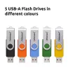 INTENSO Office Line USB zibatmiņas daudzpaka 5×64 GB, USB-A, USB 3.2 Gen 1, grozāmais, daudzkrāsains