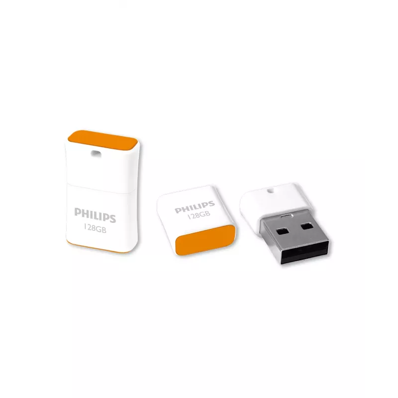 Philips Pico USB zibatmiņa 128 GB USB Type-A 2.0 oranža, balta