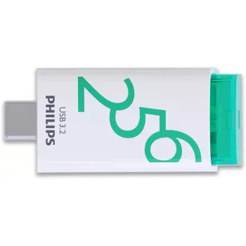 Philips USB 3.2 256 GB Click Series Gen 1 USB-C USB zibatmiņa USB Type-A 3.2 Gen 1 (3.1 Gen 1) Balta