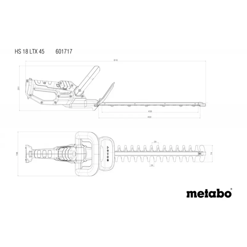 Metabo HS 18 LTX 45 dubultais asmens 2 kg akumulators 18 V