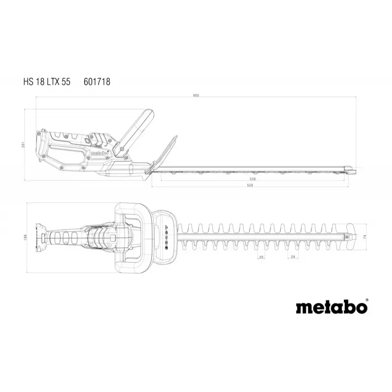 Metabo HS 18 LTX 55 dubultais asmens 2,6 kg akumulators 18 V litija jonu