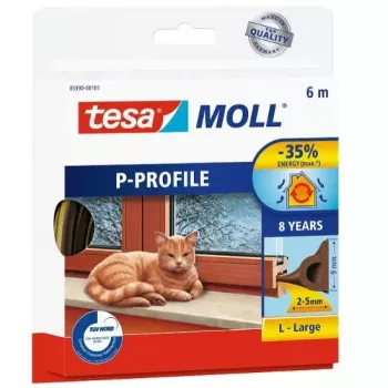 Blīvgumija TESA P-Profils 6 m Logu blīvējums Brūna