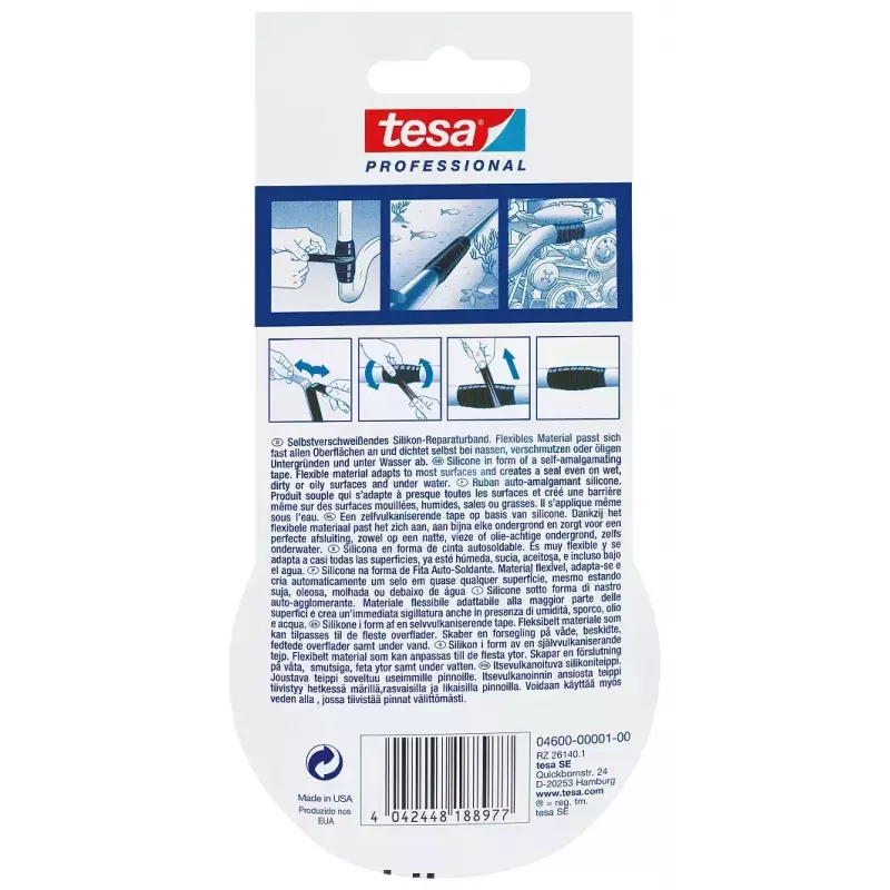 Blīvēšanas lente TESA 04600-00001-00 Melna 3 m
