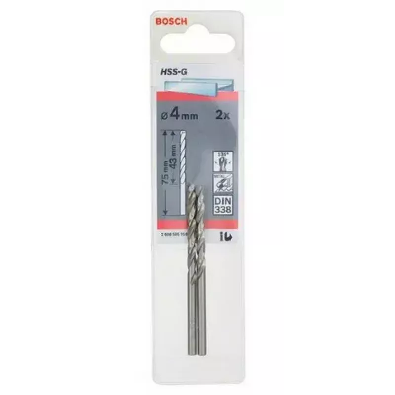 Vīturbjis Bosch Metal urbis HSS-G DIN 338 4 mm 2 gab.