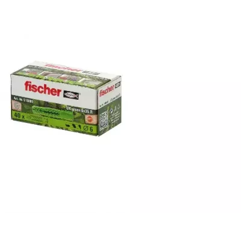 Sienas dībelis Fischer Universālais dībelis UX zaļa 6 x 35 R