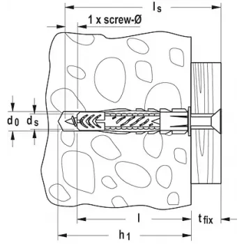 Fischer universālais dībelis UX zaļa 10 x 60 R
