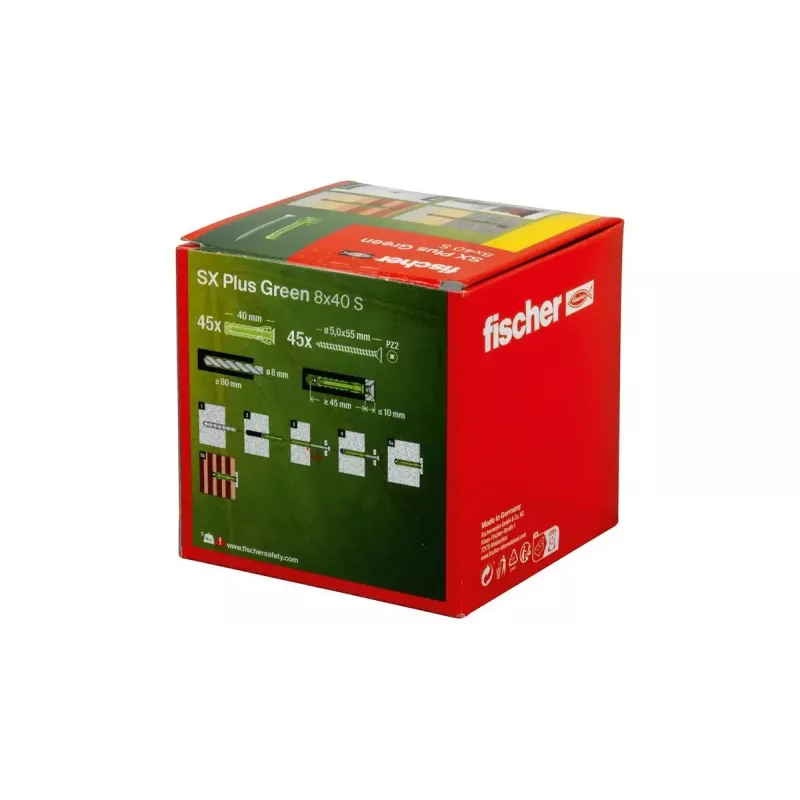 Skrūvju un dībeļu komplekts Fischer 567814 45 gab. 8 mm diametrs 40 mm garums