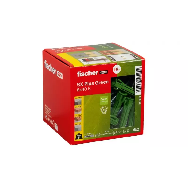 Skrūvju un dībeļu komplekts Fischer 567814 45 gab. 8 mm diametrs 40 mm garums