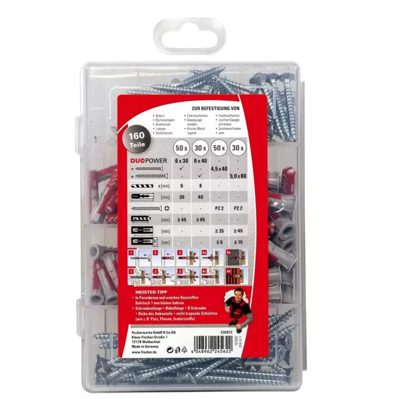 Izplešanās enkurs Fischer MEISTER-BOX DUOPOWER + skrūves