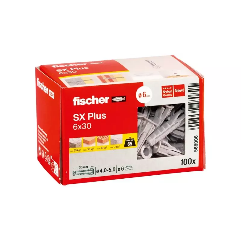 Izvērses enkurs Fischer 568006 30 mm Neilons 6 mm 100 gab.