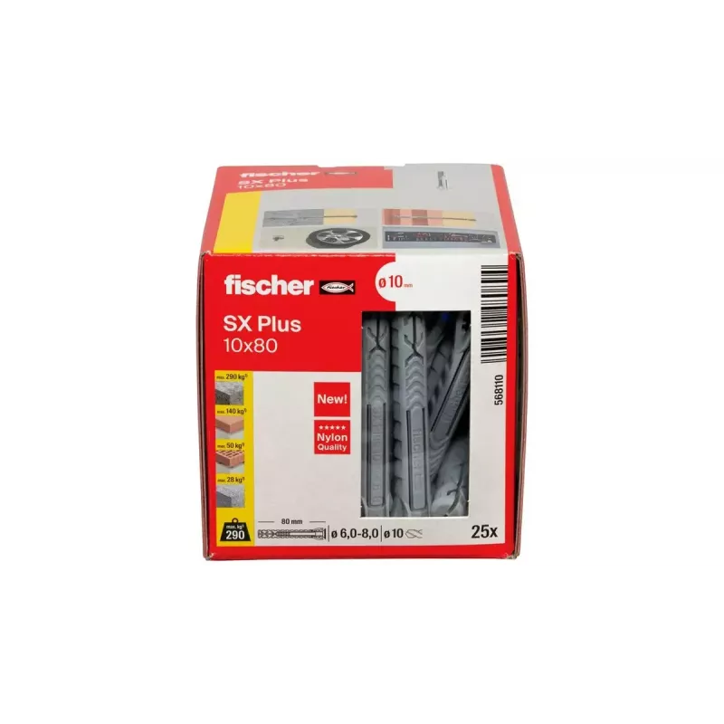 Izvērses enkurs Fischer 568110 80 mm neilons 25 gab.