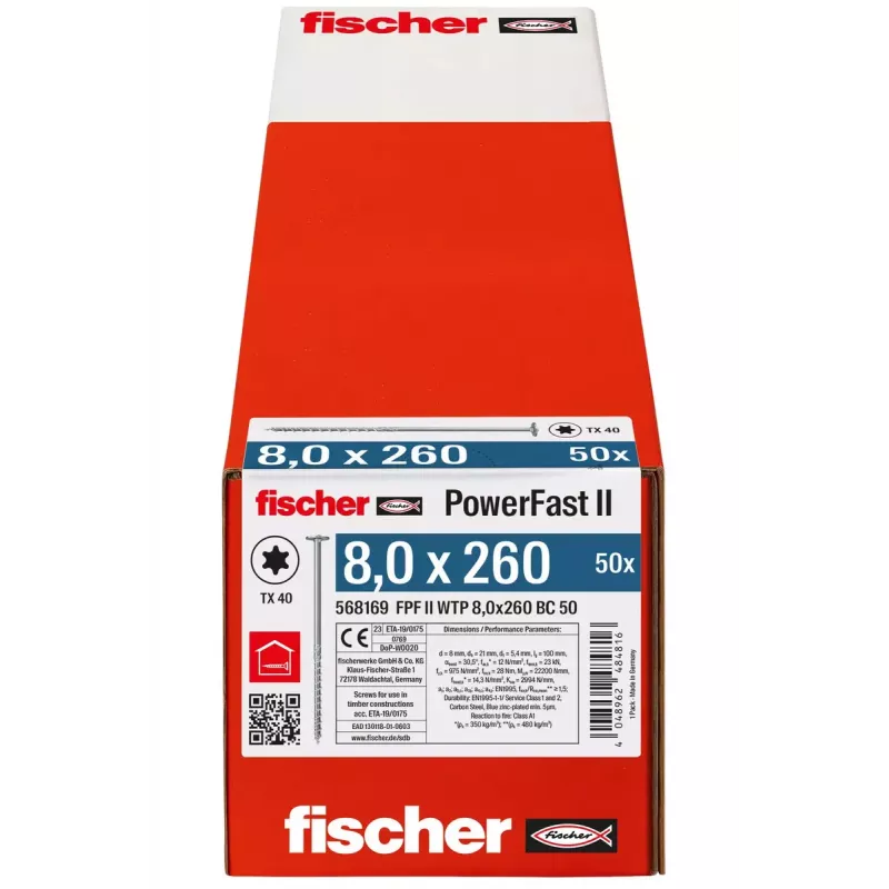 Skrūve/bultskrūve Fischer 568169 50 gab.