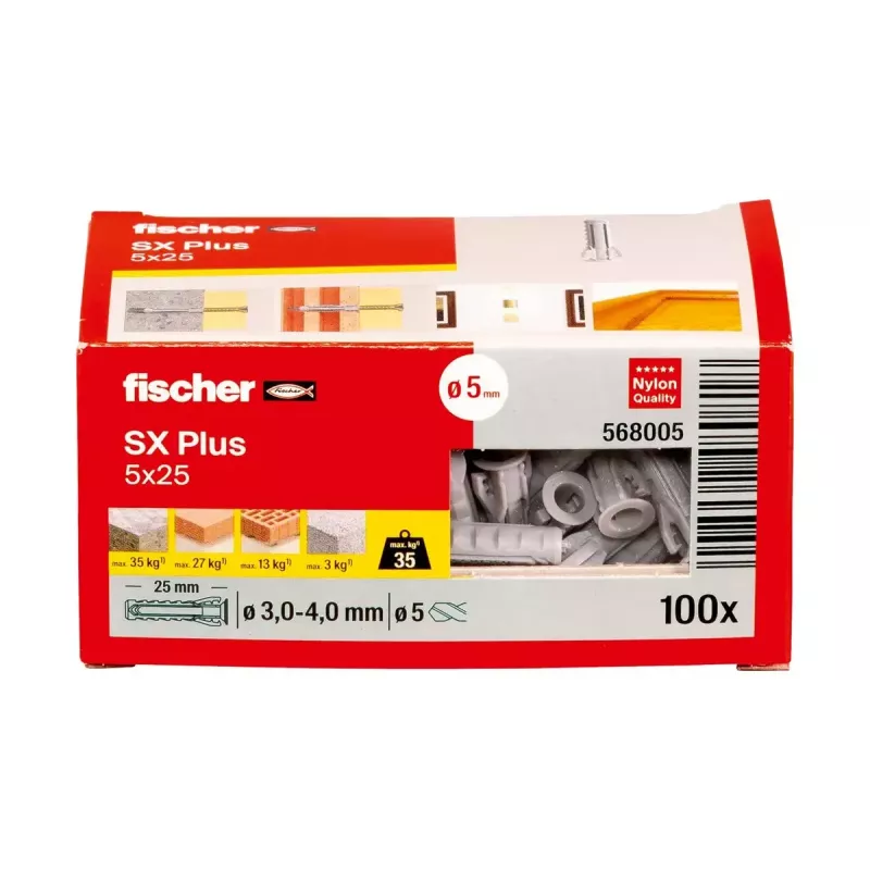 Paplašināšanas enkurs Fischer 568005 5 mm 25 mm Neilons 100 gab.