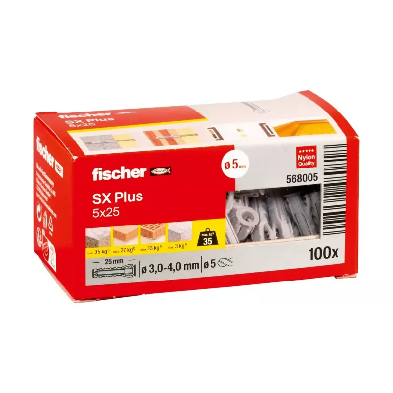 Paplašināšanas enkurs Fischer 568005 5 mm 25 mm Neilons 100 gab.