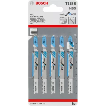 Finierzāģa asmens Bosch T 118 B Ātrgriezējtērauds HSS 5 gab.