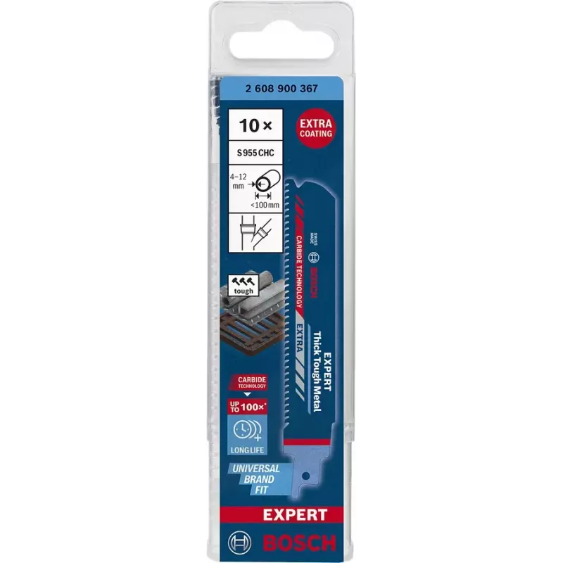Bosch 2 608 900 367 finierzāģa/scrollzāģa/reversīvā zāģa asmens Zobenzāģa asmens Karbīds 10 gab.