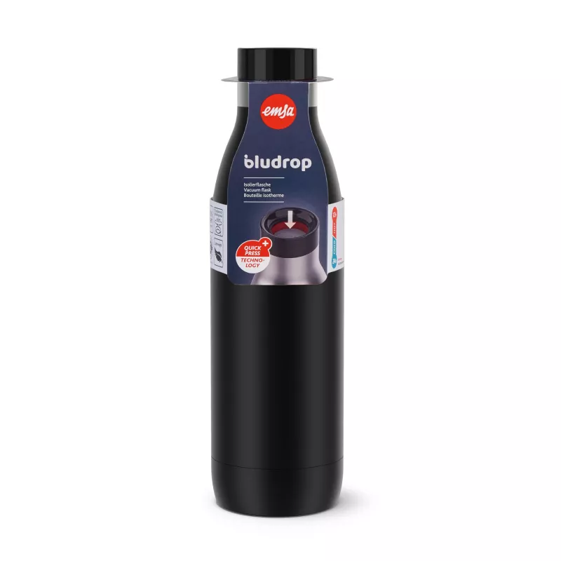EMSA Bludrop Color N31109 ikdienas lietošanai 700 ml nerūsējošais tērauds melns