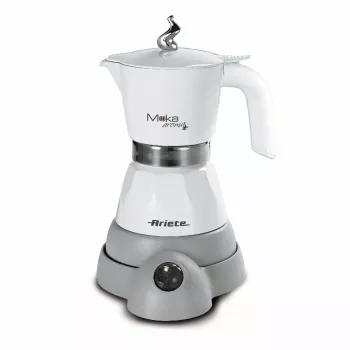Ariete 1358 Moka Aroma - 2/4 tasīšu elektriskā moka kafijas kanniņa - Bezvadu pamatne - Automātiska izslēgšanās - Temperatūras uzturēšana 30 minūtes - 400 W - Balta