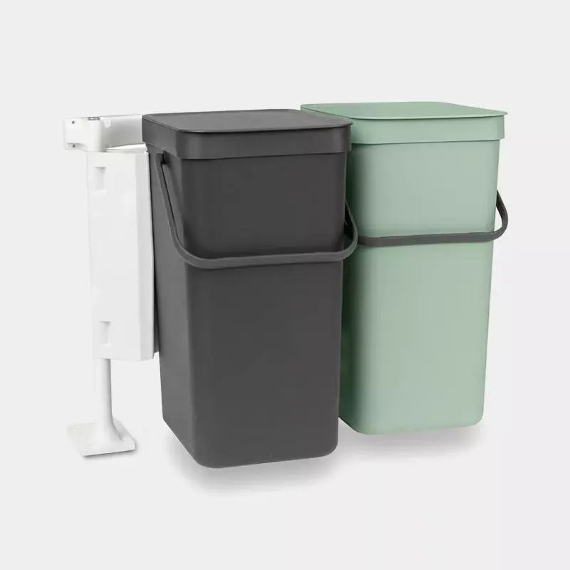 Brabantia Sort & Go Rectangular Plastic zaļš pelēks platums 520 mm dziļums 370 mm augstums 430 mm