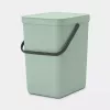 Brabantia Sort & Go 25 L zaļa atkritumu tvertne 265x340x400 mm