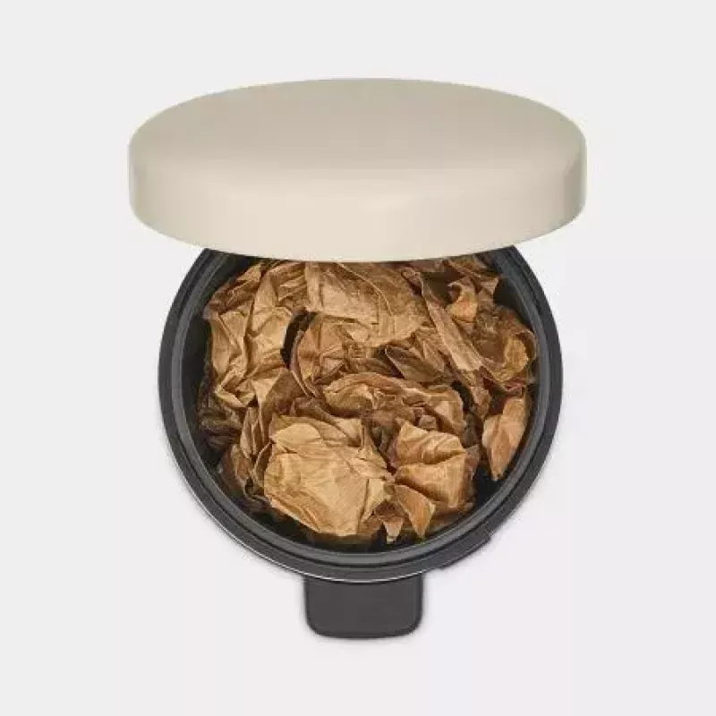 Brabantia NewIcon 5 L apaļā bēšā atkritumu tvertne