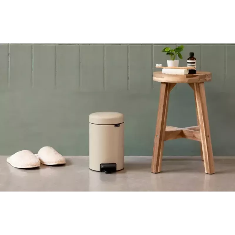 Brabantia NewIcon 5 L apaļā bēšā atkritumu tvertne