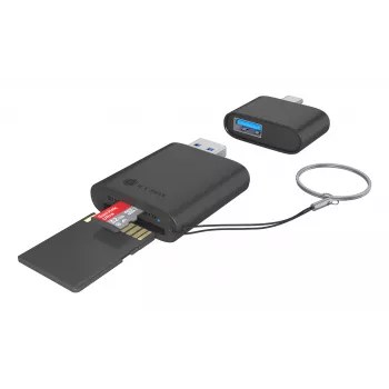 ICY BOX 2-vienā karšu lasītājs ar USB Type-A un USB Type-C saskarni