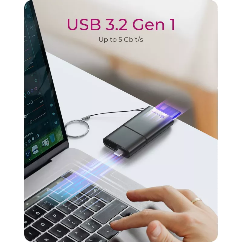 ICY BOX 2-vienā karšu lasītājs ar USB Type-A un USB Type-C saskarni
