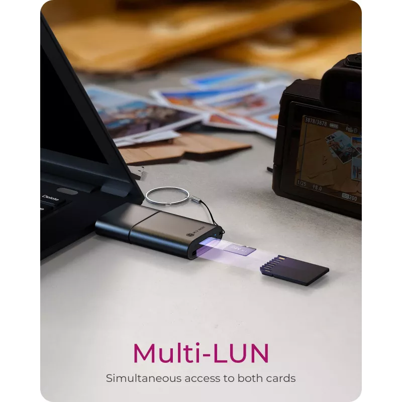 ICY BOX 2-vienā karšu lasītājs ar USB Type-A un USB Type-C saskarni