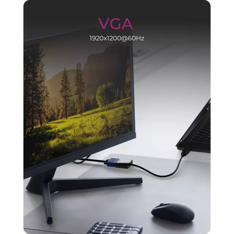 HDMI–VGA adapteris icybox IB-AC502a — HDMI A (vīrišķais) uz VGA (sieviešu) adapteris