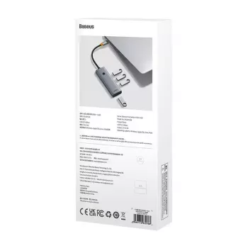 Baseus 4in1 Hub UltraJoy USB-C uz USB 3.0 pelēks sadalītājs