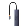 Baseus 4in1 Hub UltraJoy USB-C uz USB 3.0 pelēks sadalītājs