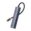 Baseus 4in1 Hub UltraJoy USB-C uz USB 3.0 pelēks sadalītājs