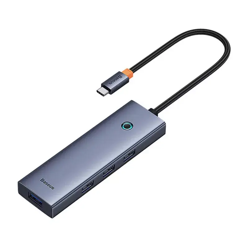 Baseus 4in1 Hub UltraJoy USB-C uz USB 3.0 pelēks sadalītājs