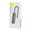 Baseus 4in1 Hub UltraJoy USB-C uz USB 3.0 pelēks sadalītājs