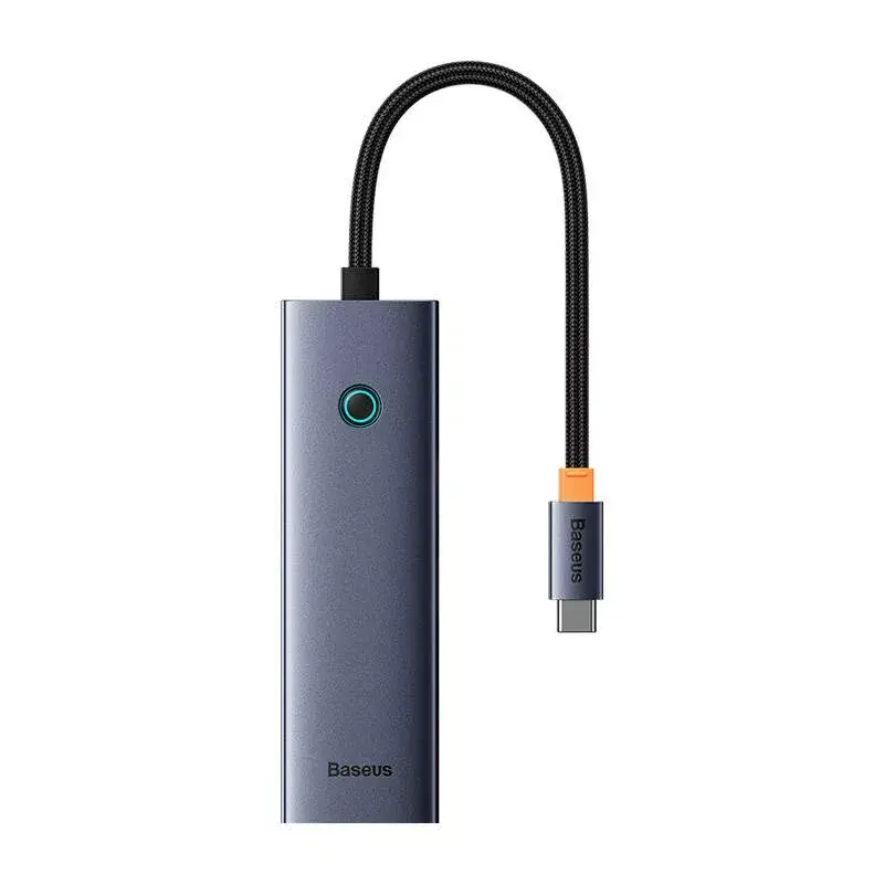 Baseus 4in1 Hub UltraJoy USB-C uz USB 3.0 pelēks sadalītājs