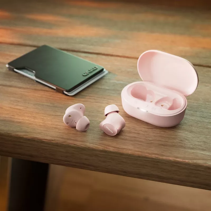 Philips TAT1209PK/00 austiņas/austiņu komplekts True Wireless Stereo (TWS) Ievietojamās Zvani/Mūzika Bluetooth Rozā