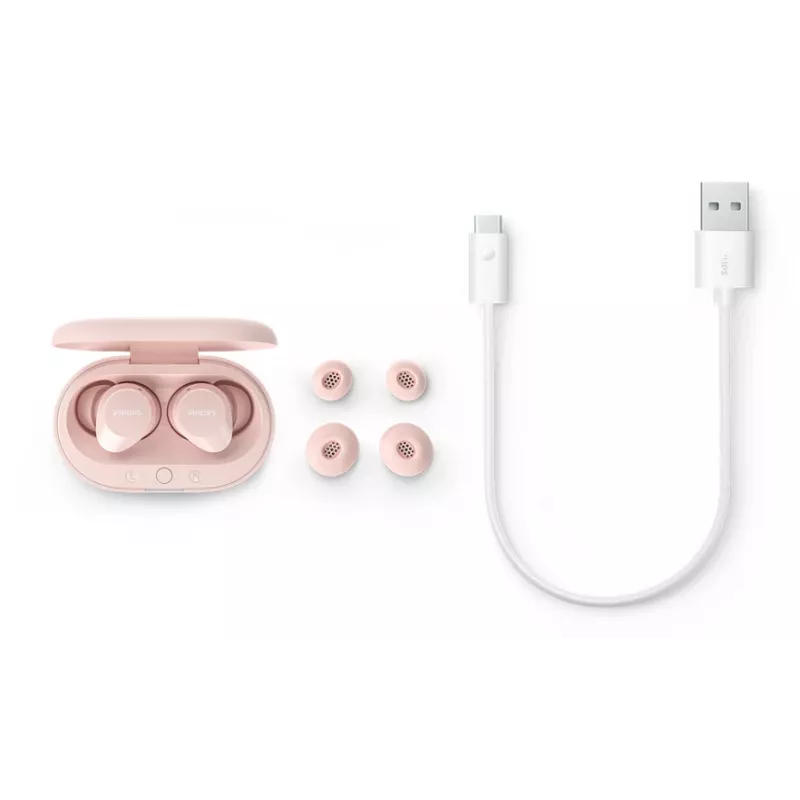 Philips TAT1209PK/00 austiņas/austiņu komplekts True Wireless Stereo (TWS) Ievietojamās Zvani/Mūzika Bluetooth Rozā