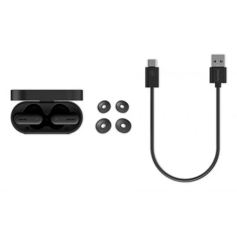 Austiņas Philips TAT6000BK/00 True Wireless Stereo (TWS) Bluetooth Iekšauss, 20–20000 Hz, 10 m, Melnas