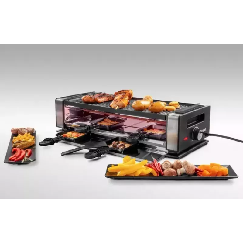 Raclette grils Unold Delice Basic 1200 W 8 personām Melns Nerūsējošais tērauds