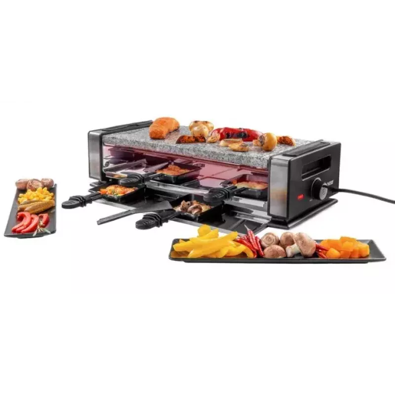Raclette grils Unold Delice Basic 1200 W 8 personām Melns Nerūsējošais tērauds
