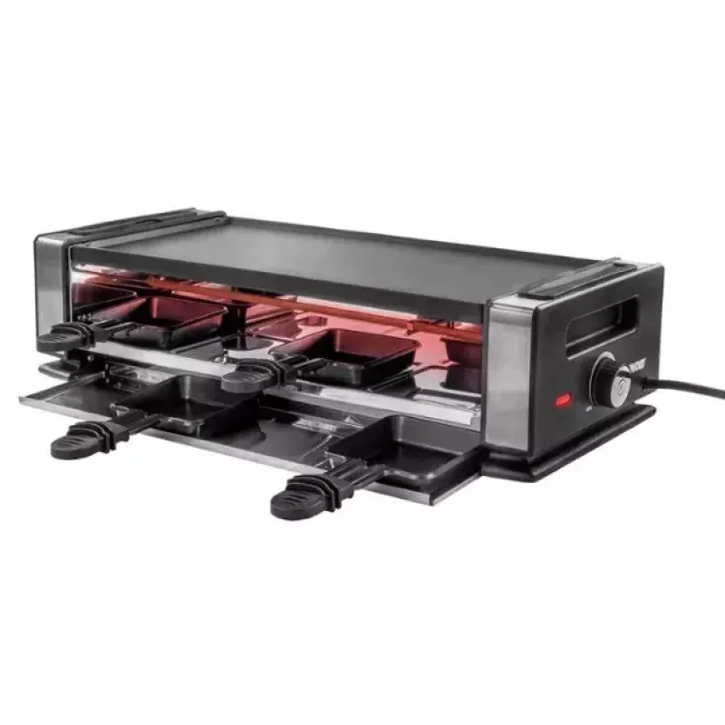 Raclette grils Unold Delice Basic 1200 W 8 personām Melns Nerūsējošais tērauds