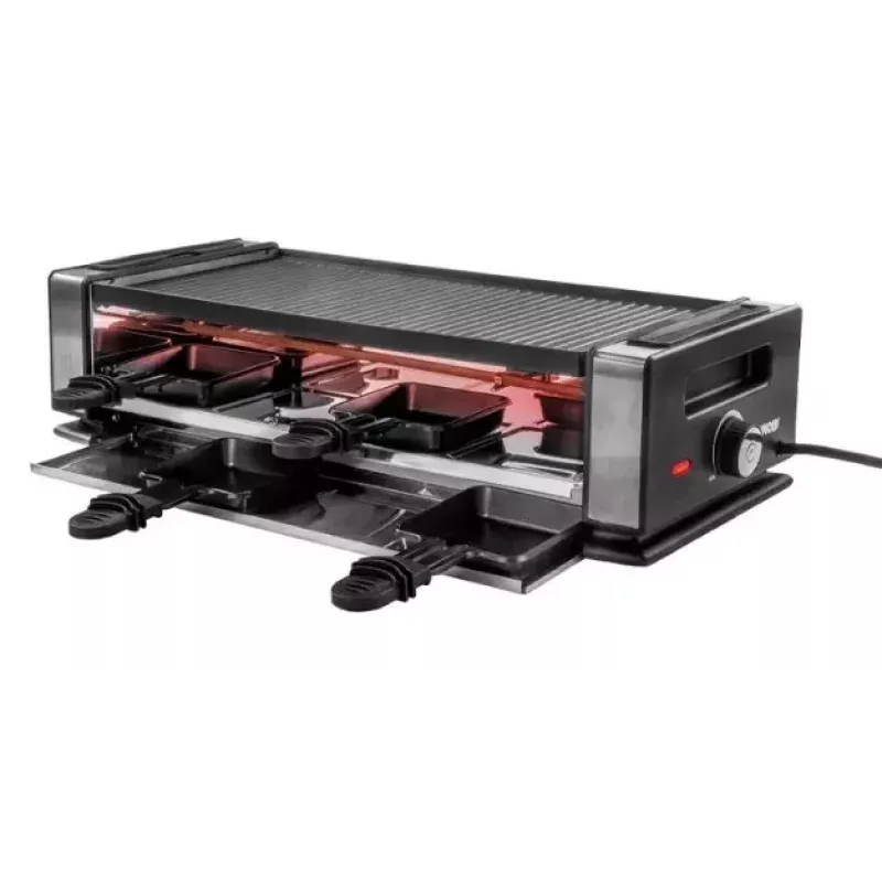 Raclette grils Unold Delice Basic 1200 W 8 personām Melns Nerūsējošais tērauds