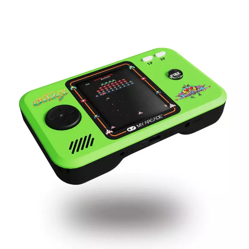Rokas spēļu konsole keine Marke My Arcade GALAGA Pocket Player Pro — 2,75 collu (6,98 cm) displejs, D-paliktnis, 3,5 mm, USB/AA baterijas