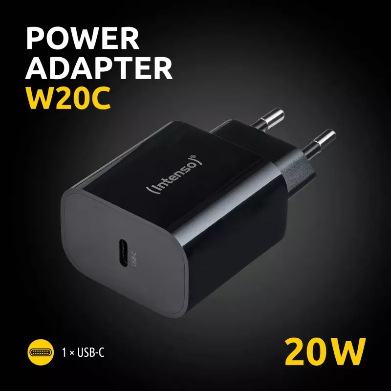 Strāvas adapteris Intenso W20C 20W USB-C melns