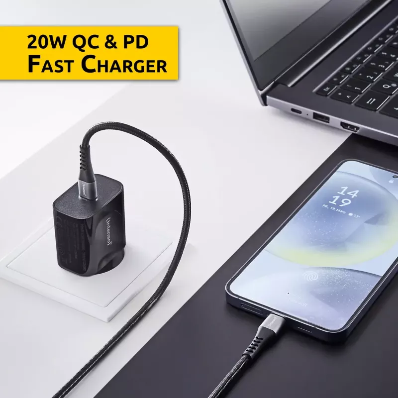 Strāvas adapteris Intenso W20C 20W USB-C melns