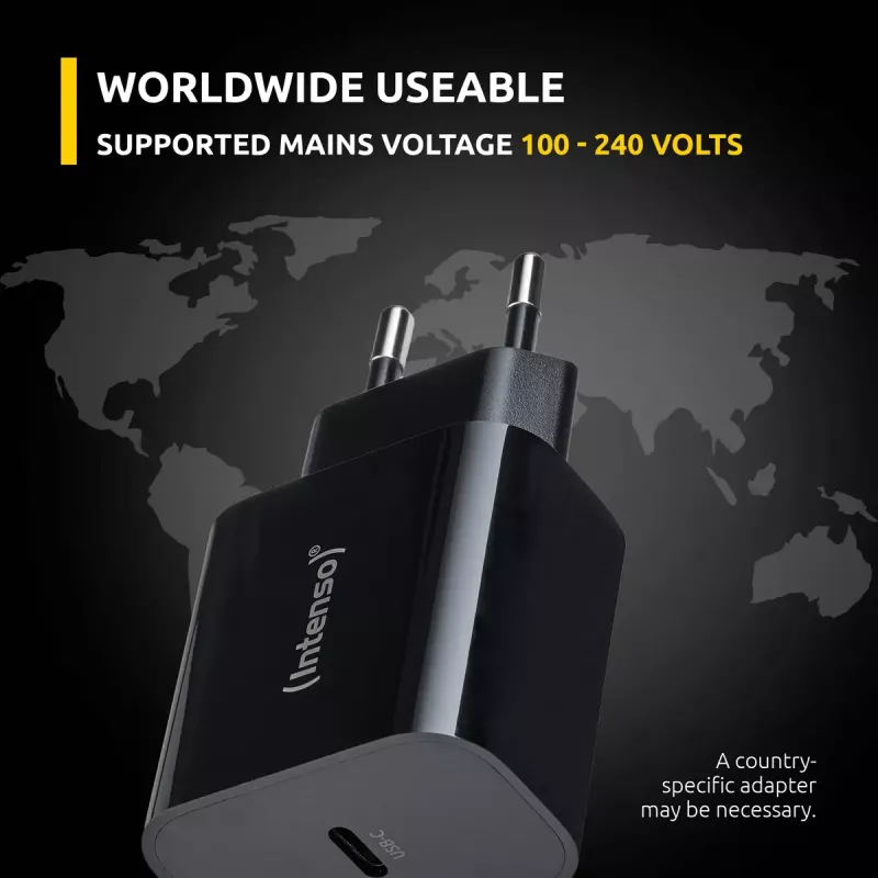 Strāvas adapteris Intenso W20C 20W USB-C melns