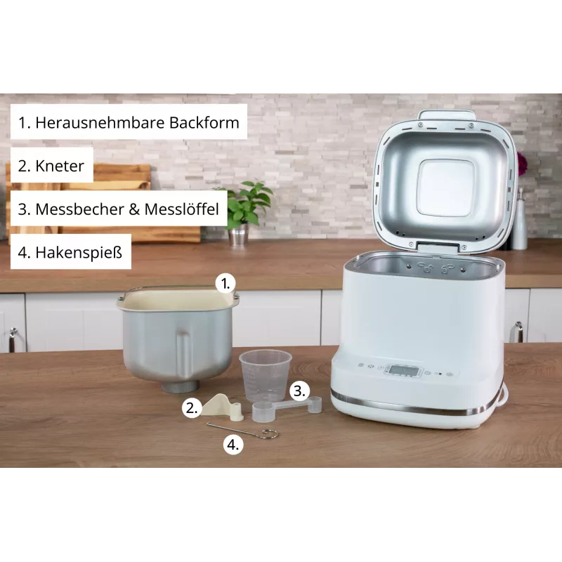 Maizes cepšanas automāts Unold Esge Backmeister Bernd 68120 — 550 W, maks. klaips 1 kg, balts, plastmasas korpuss