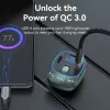Auto lādētājs Vention 3 portu USB (USB-C + 2× USB-A) 30W/18W/5W melns