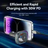 Auto lādētājs Vention 3 portu USB (USB-C + 2× USB-A) 30W/18W/5W melns